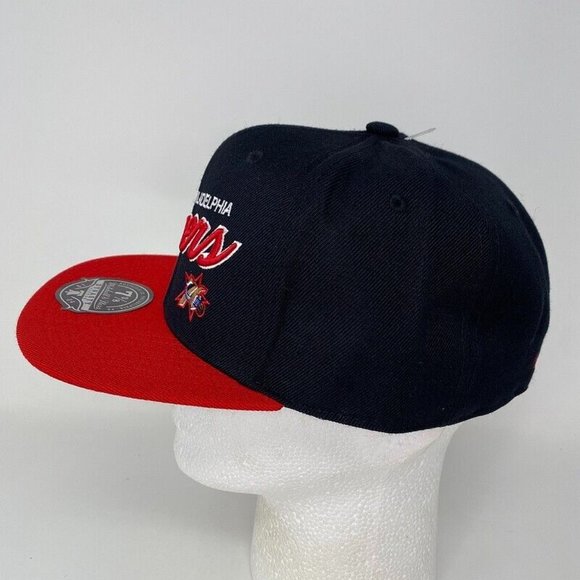 Philadelphia 76ers SCRIPT 2.0 Fitted Hat 7 3/8 Mitchell‎ Ness Sixers NBA - Picture 4 of 7